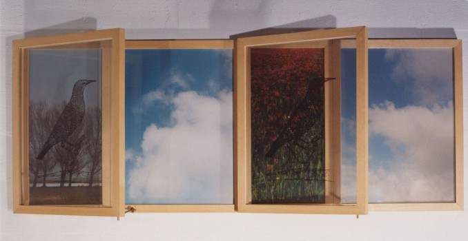 1994-Overwinteraar, foto's, koperen haken, 130x43x15cm