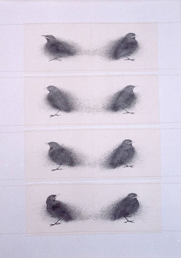2004-Wachten -4- grafiet en garen op papier, 103x73cm